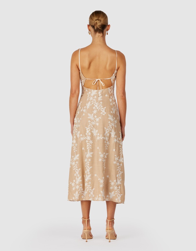 Wedding Dresses - Brown Midi Dress Back Pose